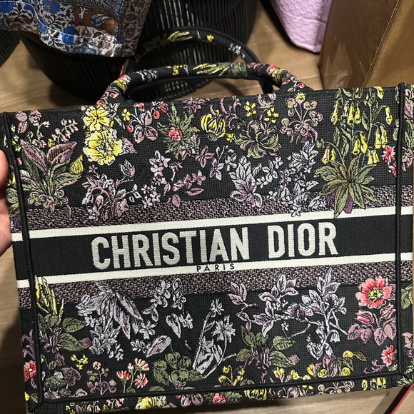 Designer floral embroidered book tote